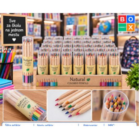 Drvene bojice 1/12 Natural u tubi